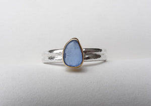 Topsham to Turf Cornflour Blue sea glass ring – The Sister Ring