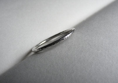 Silver textured stacking ring