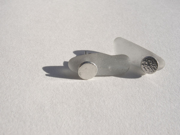 Sea Foam Sea Glass Icicle Stud Earrings