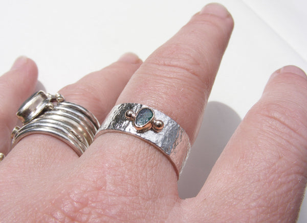 Coryton Cove Teal Tear drop ring Q.5