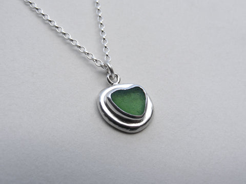 Sprite Green sea glass heart pendant