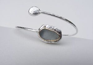 Sea foam Rock Pool silver bangle bracelet