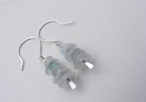Sea foam sea glass stack and shimmer earrings