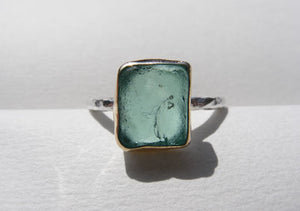 Seafoam Turquoise seaglass ring