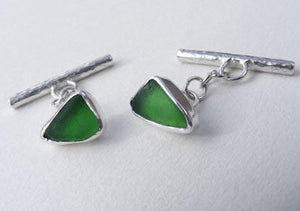 Sprite green silver cufflinks