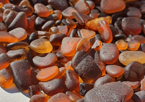 Brown amber sea glass
