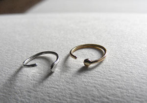 Recycled 9ct gold and silver nose ring