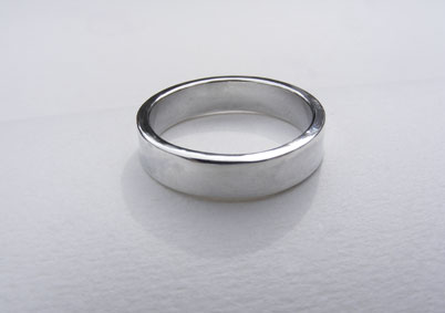 Classic Rectangle Court Silver Mens Wedding Band