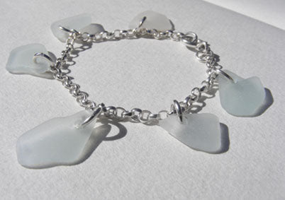 Sea foam sea glass bracelet
