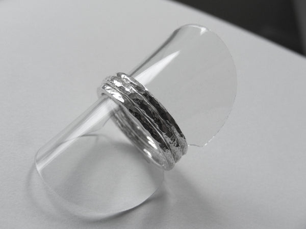 Solid Silver Hammered Stacking Rings 1.5mm