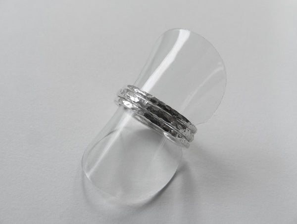 Solid Silver Hammered Stacking Rings 1.5mm