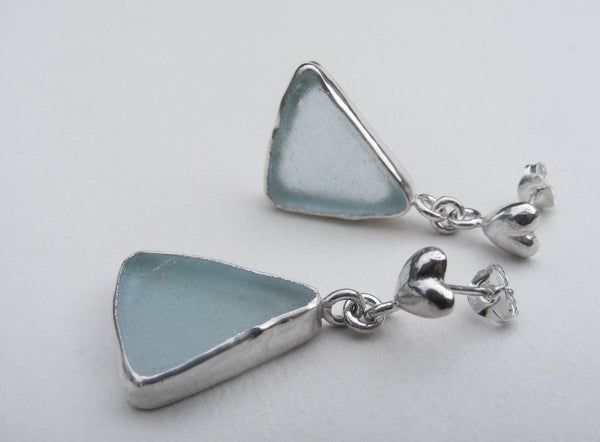 Scilly Shoreline Sea Foam sea glass earrings