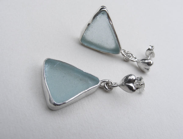 Scilly Shoreline Sea Foam sea glass earrings