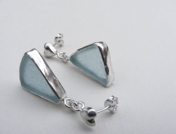 Scilly Shoreline Sea Foam sea glass earrings