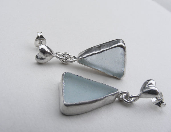 Scilly Shoreline Sea Foam sea glass earrings