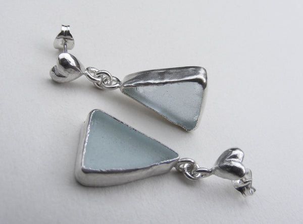 Scilly Shoreline Sea Foam sea glass earrings