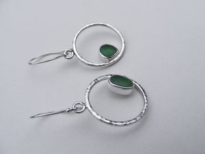 Emerald Shores Devon Sprite green sea glass drop earrings