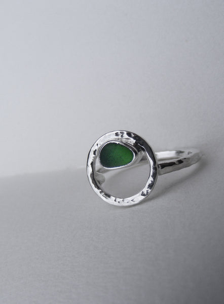 Emerald Shores Devon Sprite green sea glass Ring Q