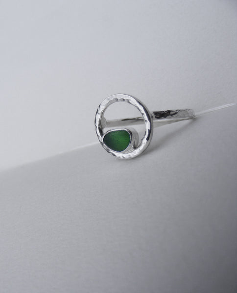 Emerald Shores Devon Sprite green sea glass Ring Q