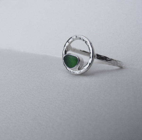 Emerald Shores Devon Sprite green sea glass Ring Q