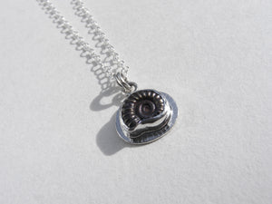 Ammonite pendant with 18 inch fine trace chain